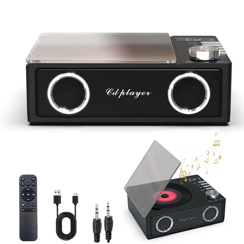 Dvoukanálový Přenosný CD Přehrávač Bluetooth Reproduktor pro vinylové desky