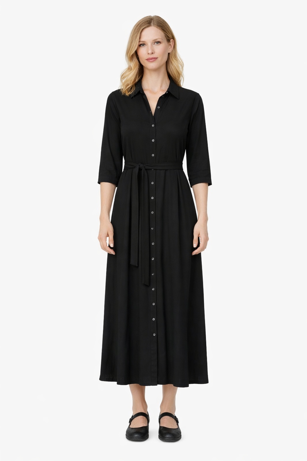 Černé Šaty S Límečkem M I4A