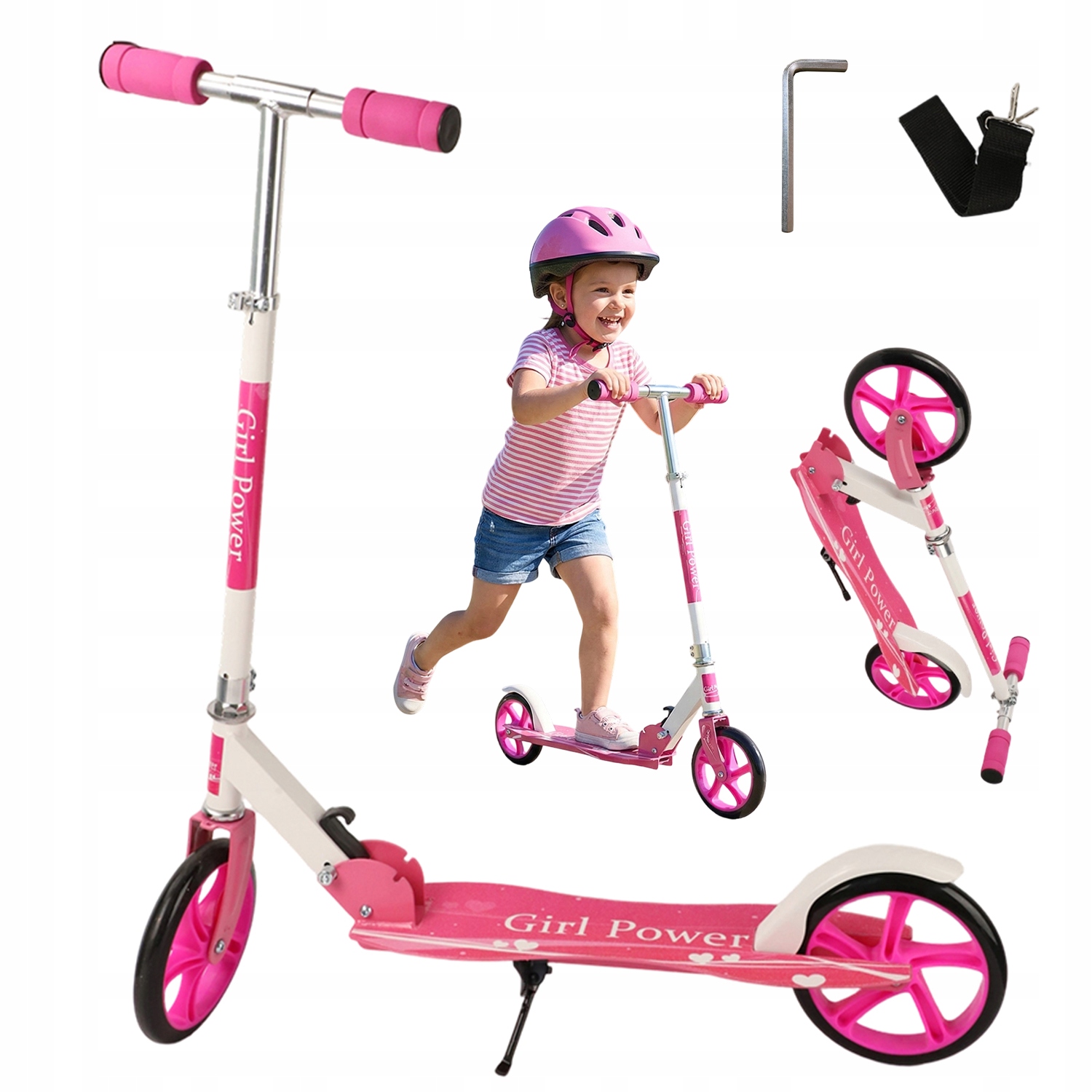 Mini Hulajnoga Dla Dzieci Składana Do Użytku Na Zewnątrz -różowy