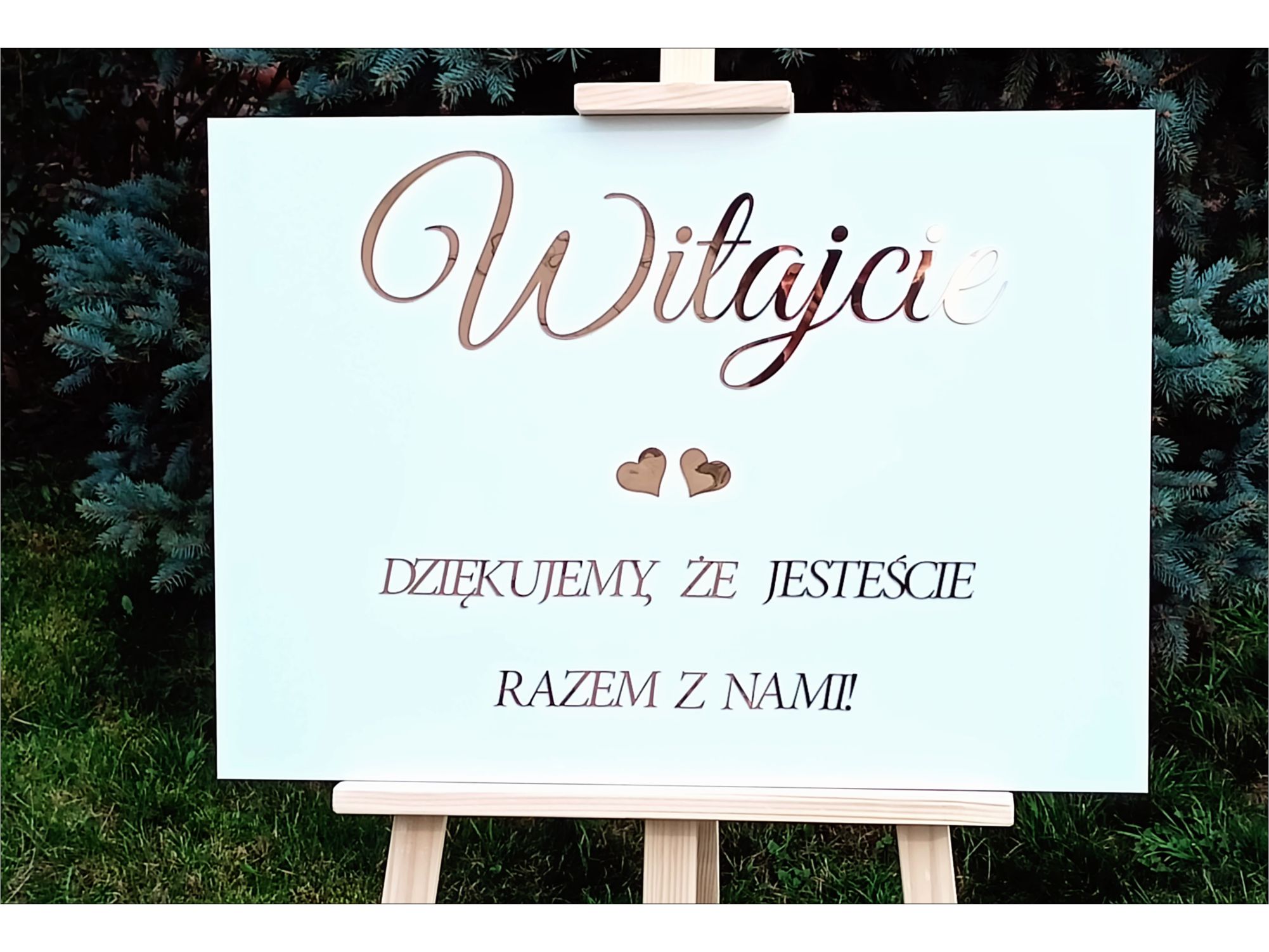 

Tablica powitalna 50x70 złote lustro ślub wesele