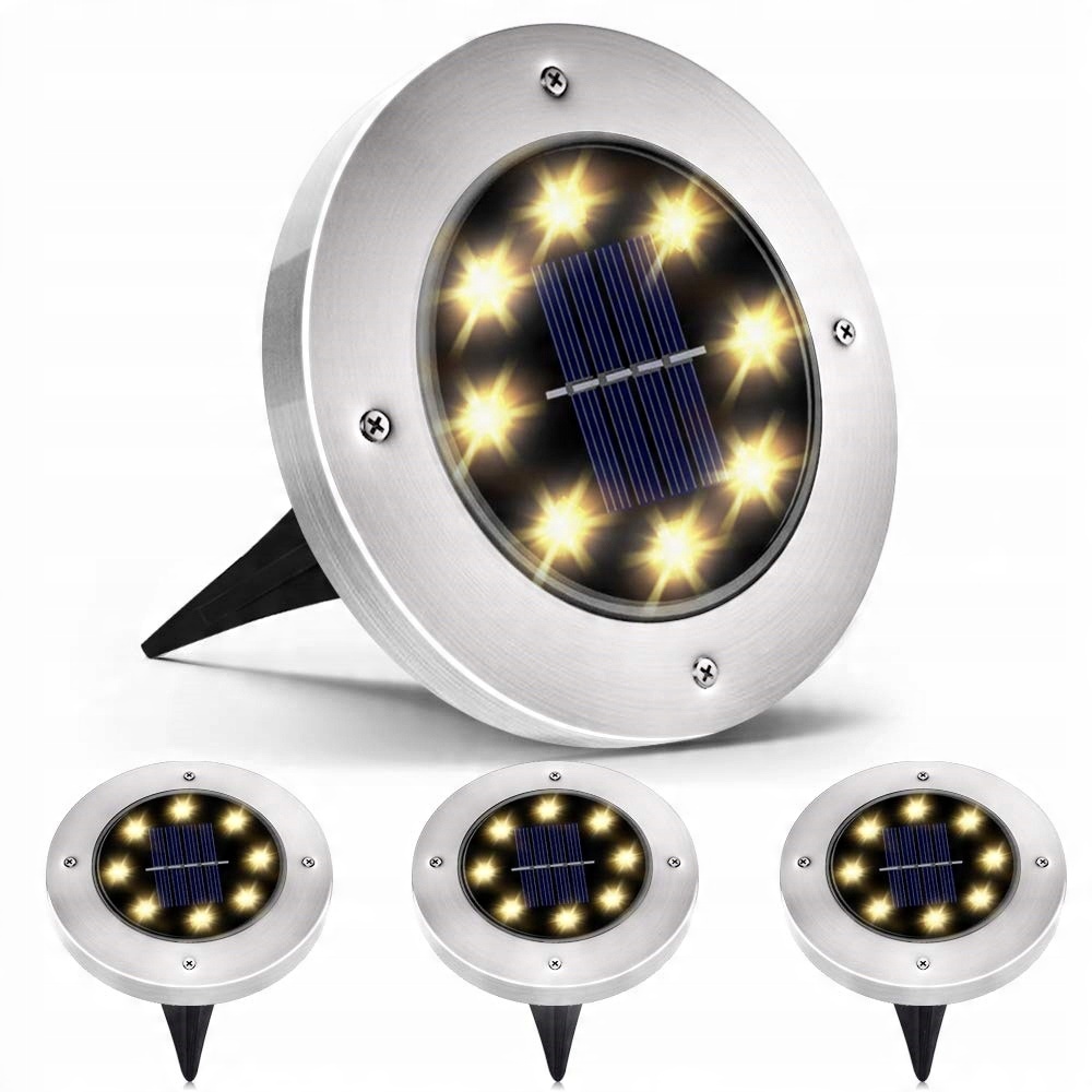 

4x Lampka ogrodowa Solarna Schodowa wbijana Led Cw