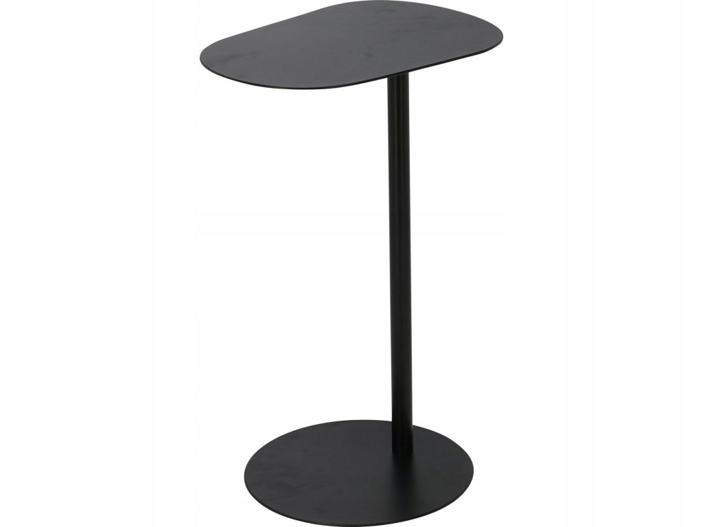 Kovový odkádací boční stolek, 35 x 25 x 53 cm, černý