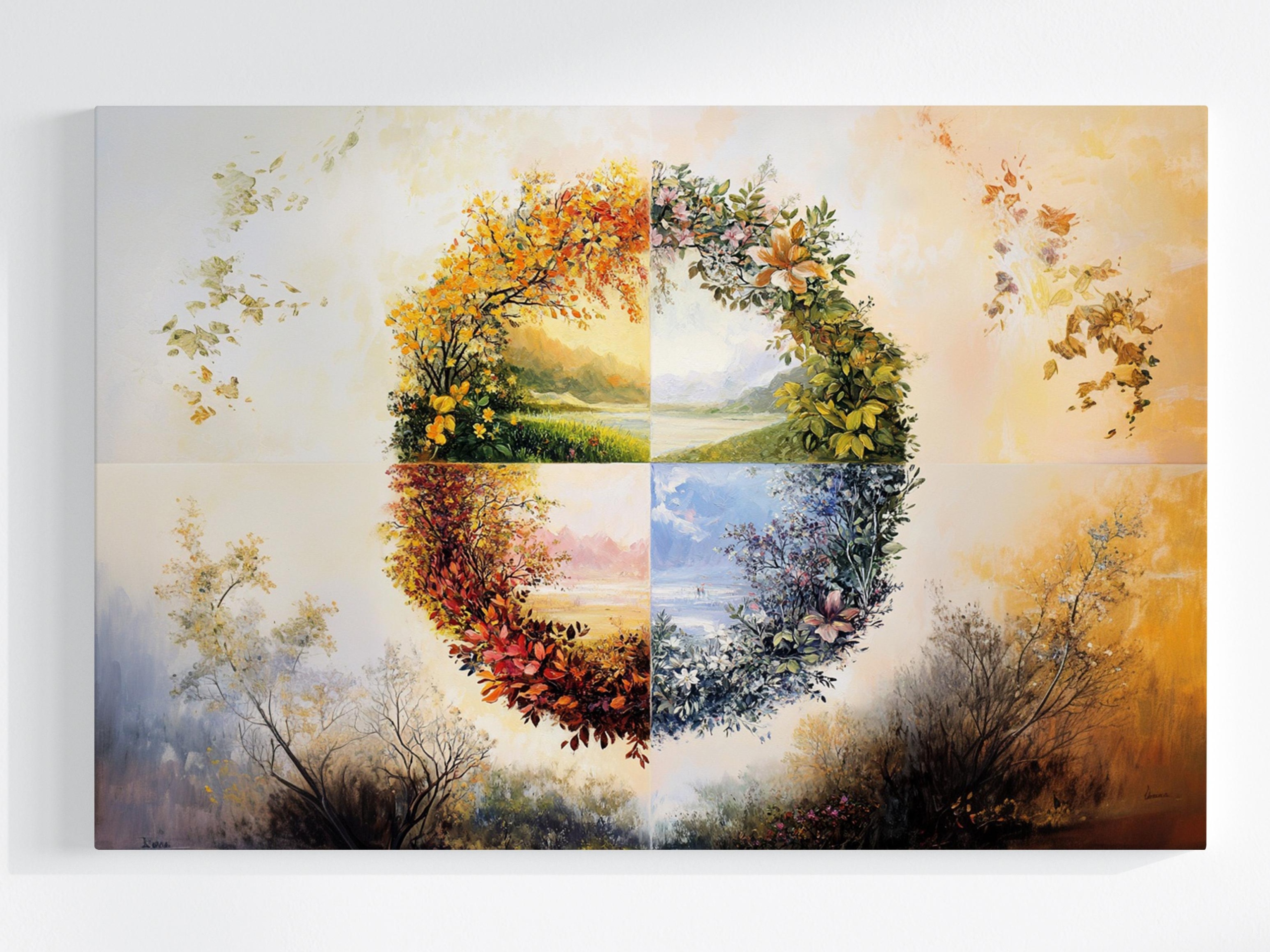 Obraz Na Plátně Canvas Příroda Kruh Cyklus Roční Období Sezóna Kalendář 120x80