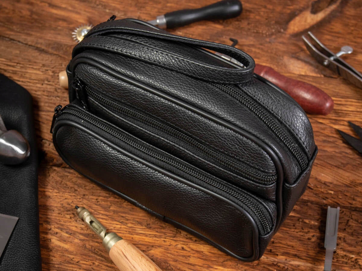 Pánská taška na dokumenty Piterek na peníze Černá kůže Belveder M1B