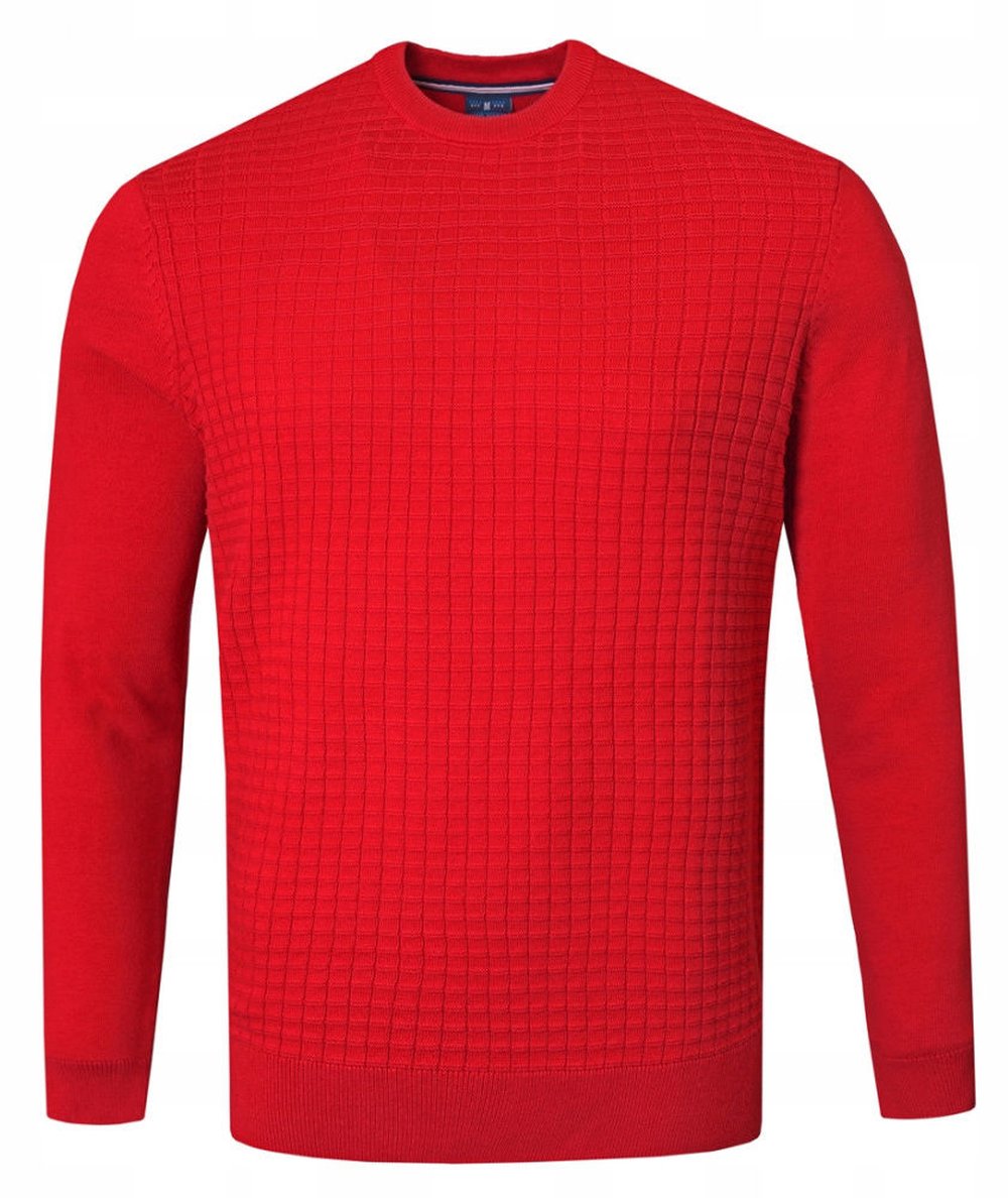 Bavlněný pánský svetr Pako Jeans Mramorová textura, červená M