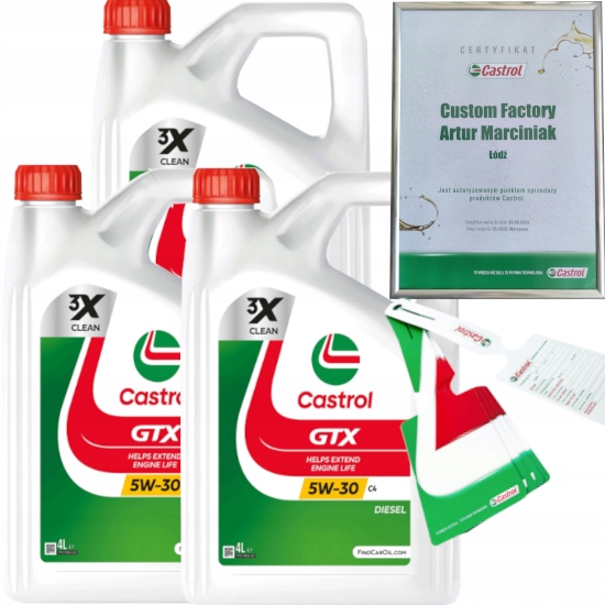 CASTROL GTX 5W30 C4 12L RENAULT RN 0720 MB 226.51 + ZAWIESZKA