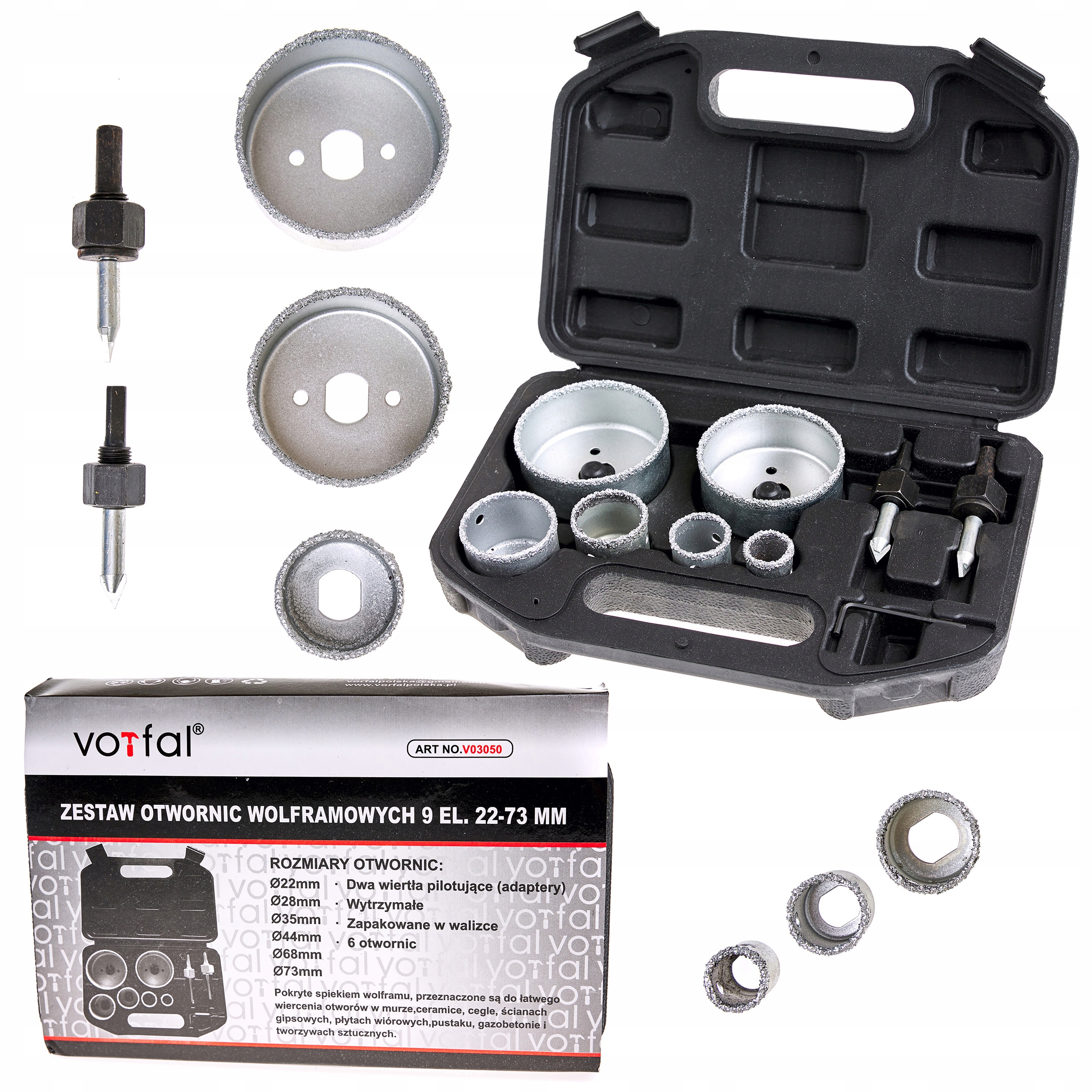 ZESTAW OTWORNIC WOLFRAMOWYCH 9el DO GLAZURY