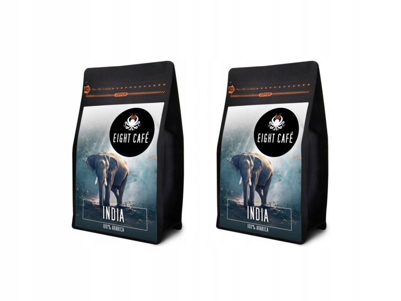 Kawa ziarnista Eight Cafe India Arabica 2 x 500 g (Rzemieślnicza)