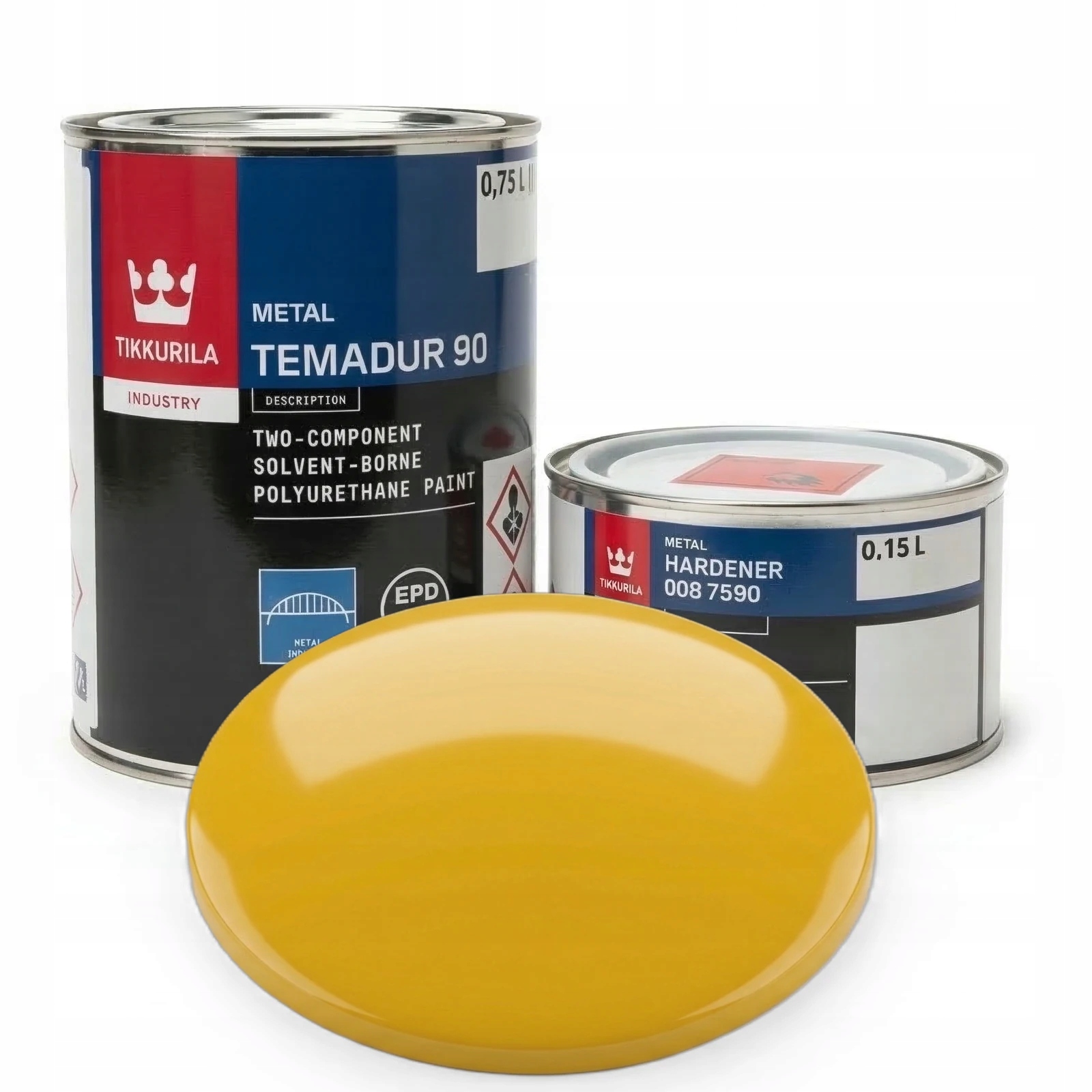 Farba Poliuretanowa Temadur 90 Hyster Żółty Wózki Widłowe 1L [zestaw]