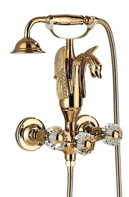 Nástenná vaňová batéria Retro zlatá zlatý leštidlo