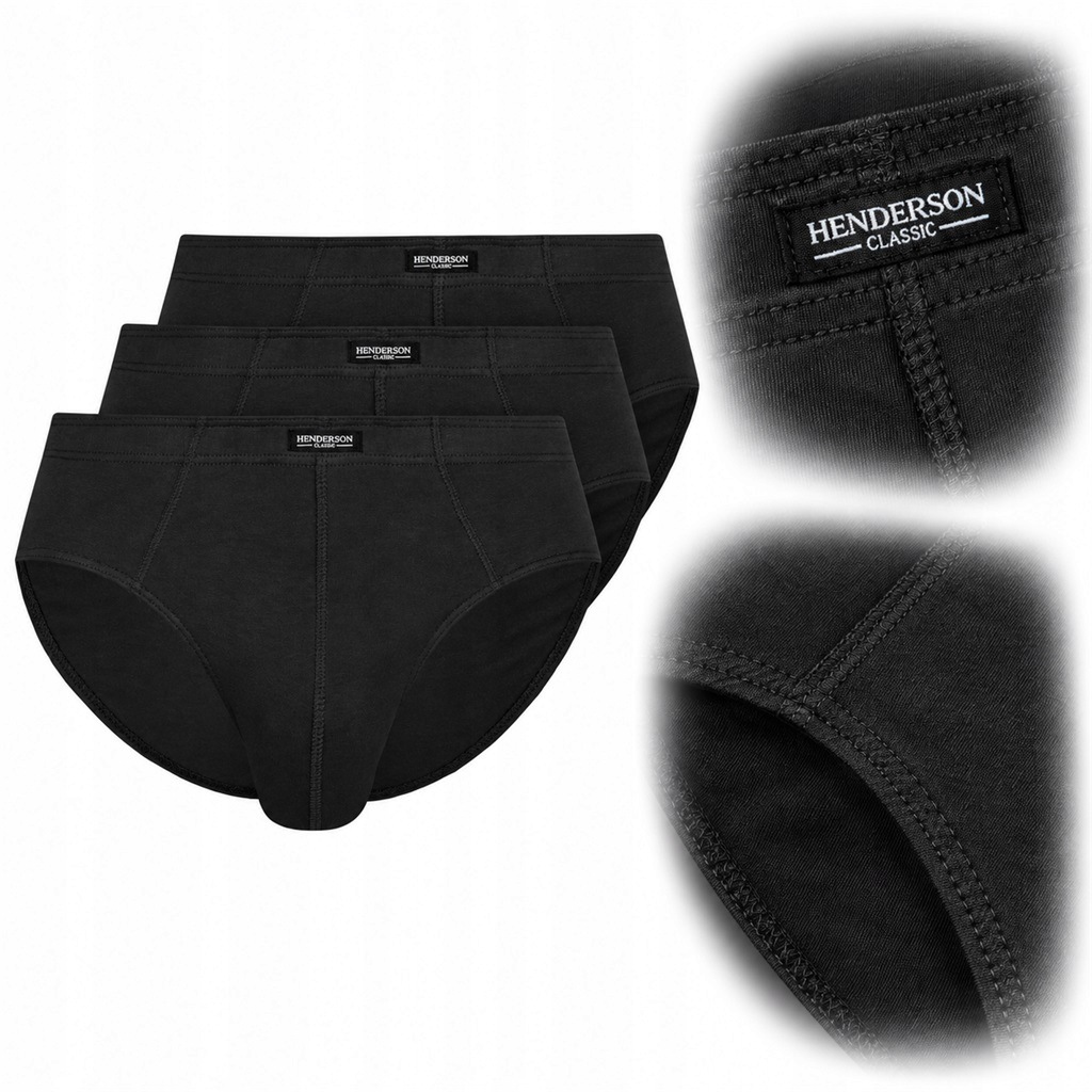 Pánské slipy ze 100% bavlny Henderson Basic 1446 k122 černé XL Anrr
