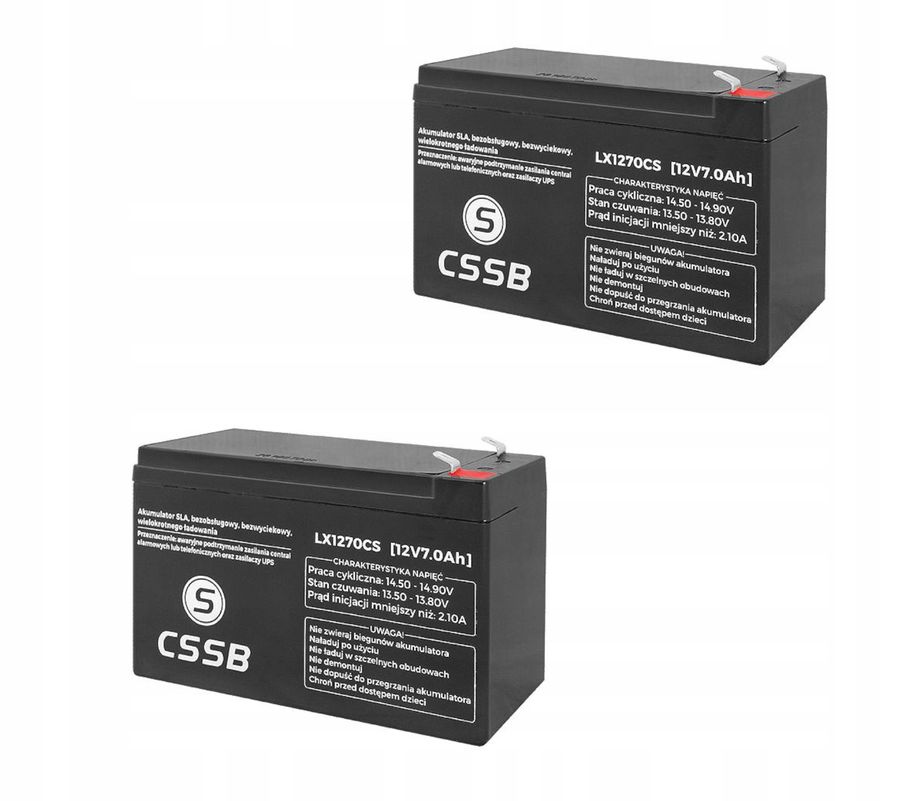 2x Akumulator Agm 12V 7ah Cssb Ups Cctv alarm