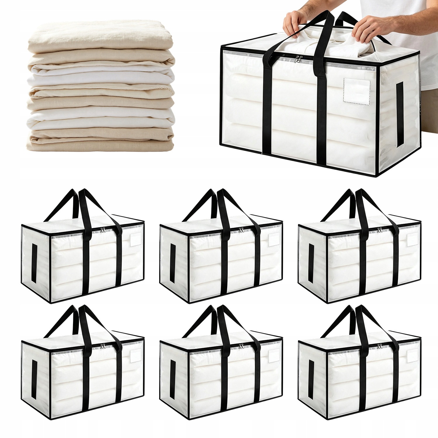 6X Přenosná taška Organizér pro ukládání oblečení a hraček Vodotěsná XL
