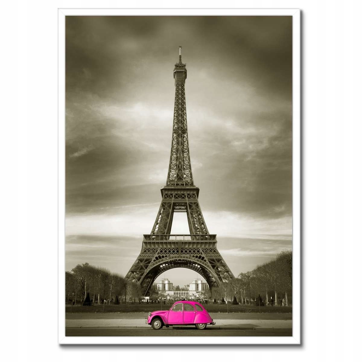 Plakáty v rámu 50x70 Růžový Citroen v Paříži