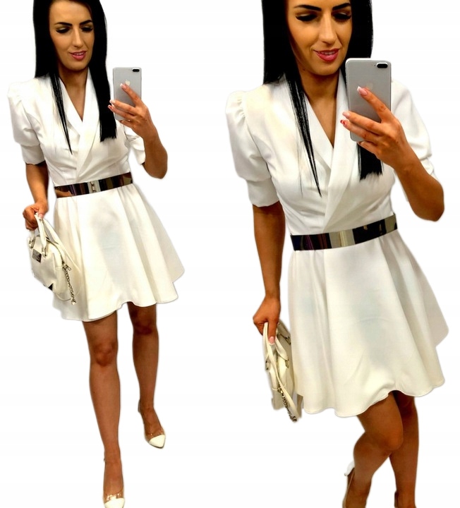 Dámské šaty na přijímání křtin Svatební Hostina Projmuté Elegantní Ecru S