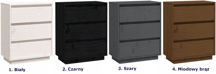 KOMODA 3 SZUFLADY DREWNIANA SKANDYNAWSKA SYPIALNIA SALON PRZEDPOKÓJ KOLORY Liczba szuflad 3