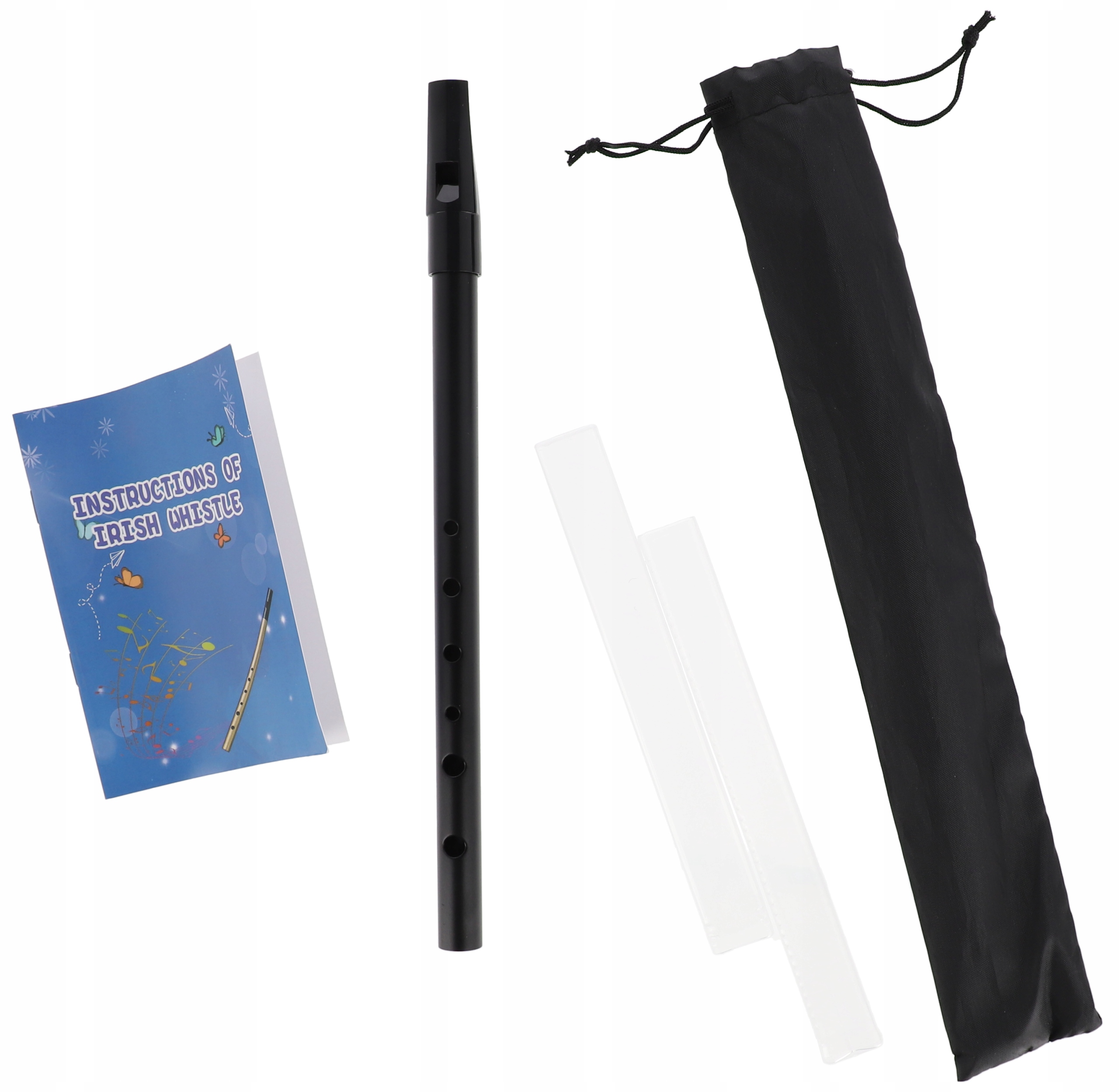 Flażolet flet prosty sopranowy szkolny D Pokrowiec nuty KERA AUDIO CZARNY