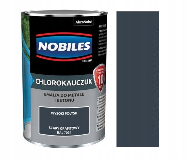 

Nobiles Chlorokauczuk 0,9L Szary Grafitowy