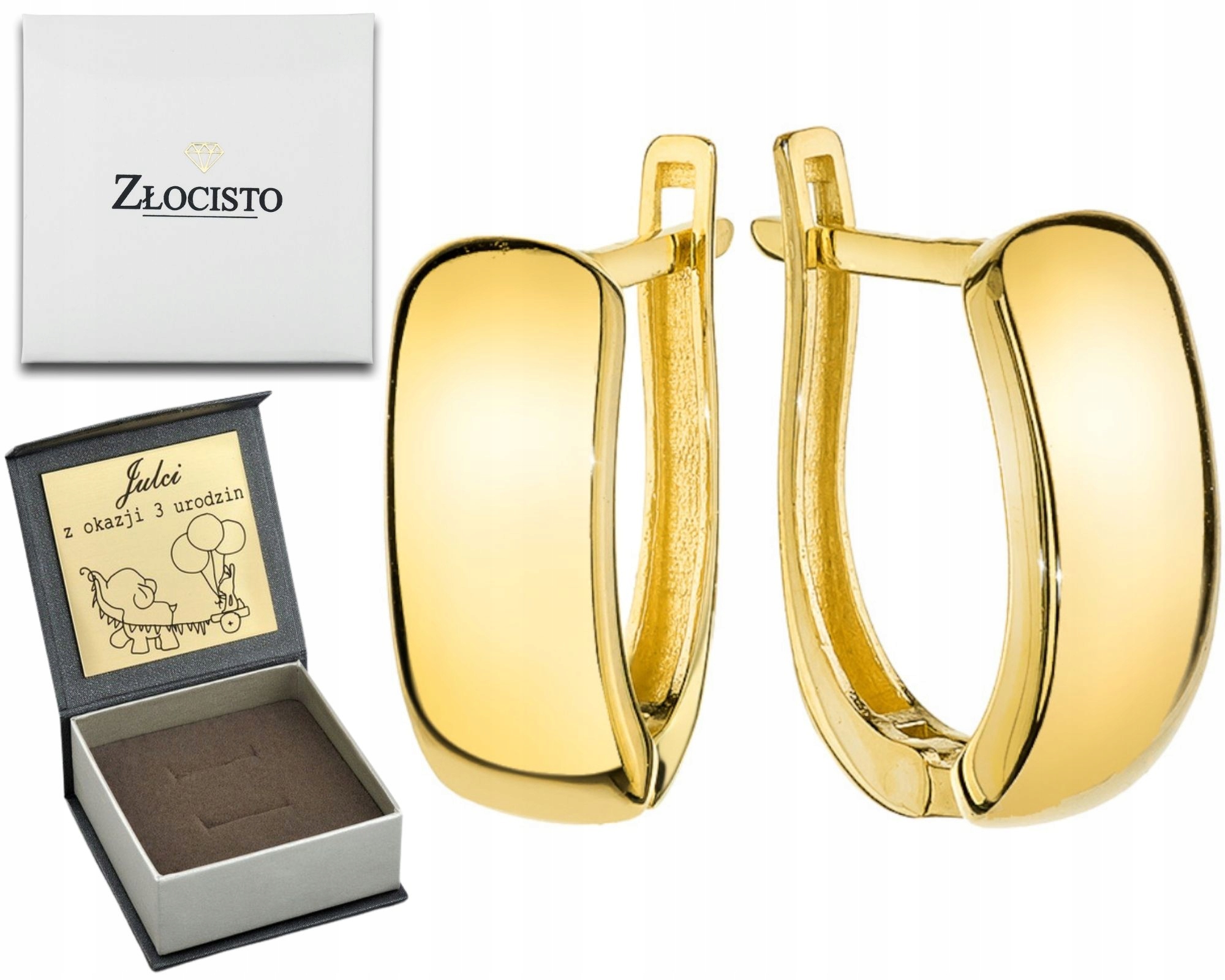 Zlaté Náušnice Ploché, Hladké Na Anglickém Zapínání, Klasický Dárek Hra