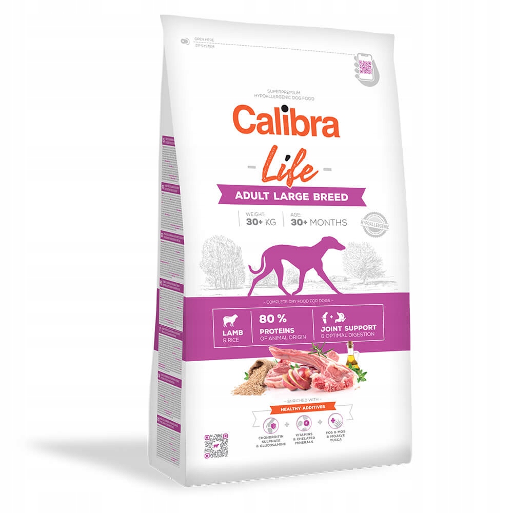 Levně Calibra Dog Life Adult Large Breed Lamb 12kg Krmivo pro dospělé psy velkých plemen s jehněčím masem 12 kg