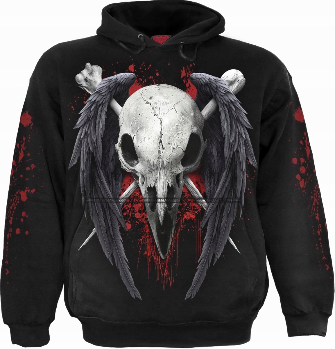 Mikina s kapucí Death Raven Spiral L