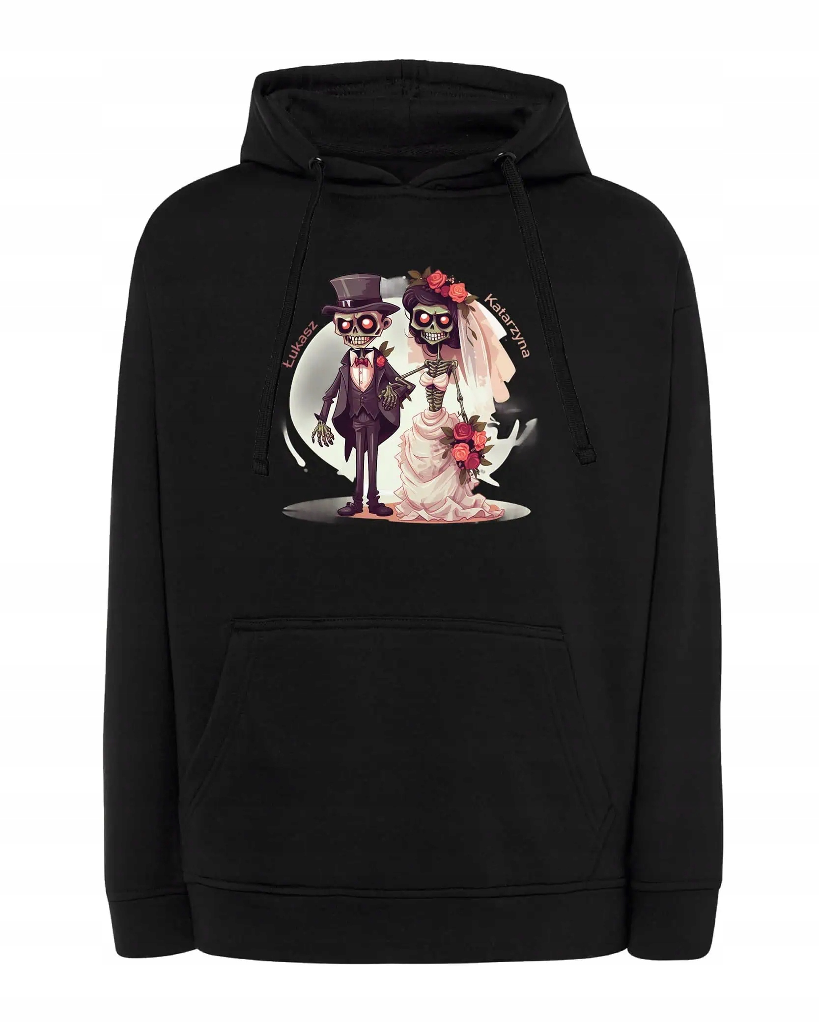 Personalizovaná vtipná Svatba Mikina s kapucí zombie, černá, XL