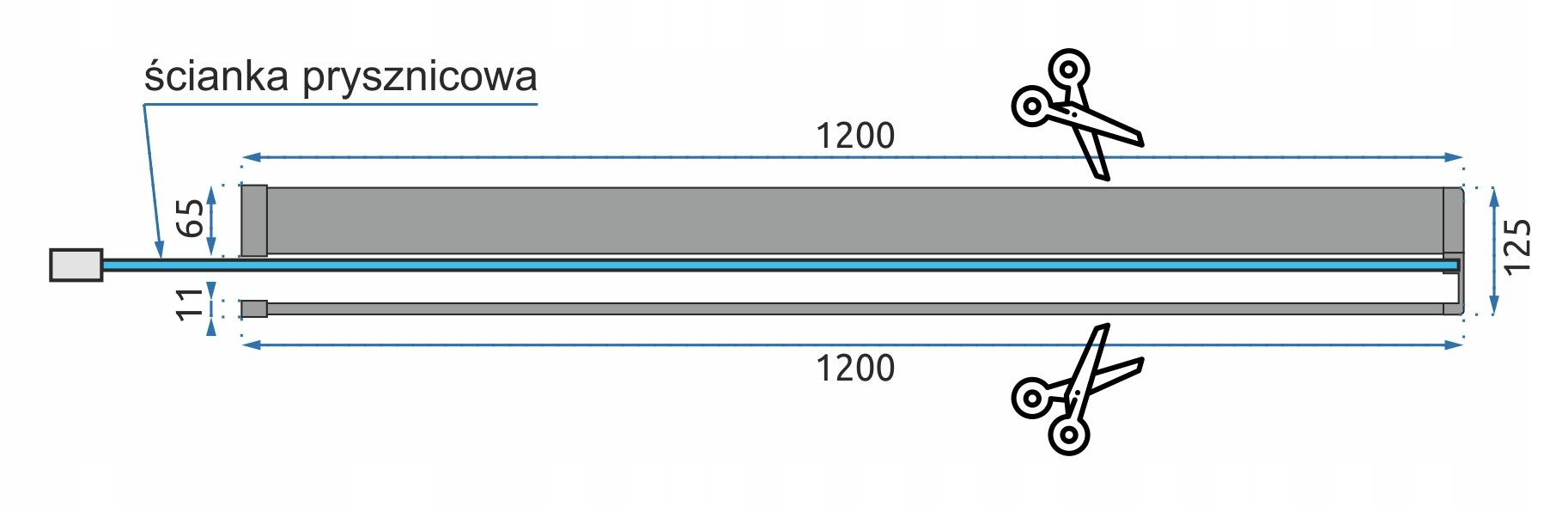 PÓŁKA WIESZAK na ręczniki EVO BLACK na ściankę REA Marka Rea