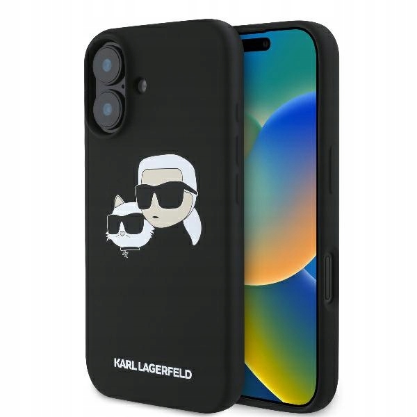 Etui Karl Lagerfeld Silicone nauble Heads Print MagSafe na iPhone 16 Karl