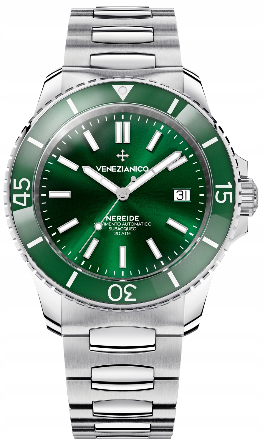 Nové Originální Pánské Hodinky Venezianico 3321501C Nereide, potápěč, zelené