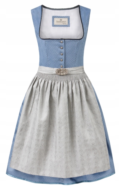 Stockerpoint Šaty Dirndl Modré S Černým Lemováním 38 Jqe
