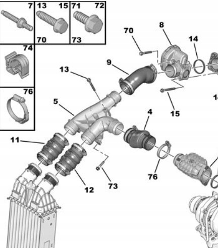 0382PJ 0382NL - Воздуховоды для интеркулера 4X первичный аукцион.