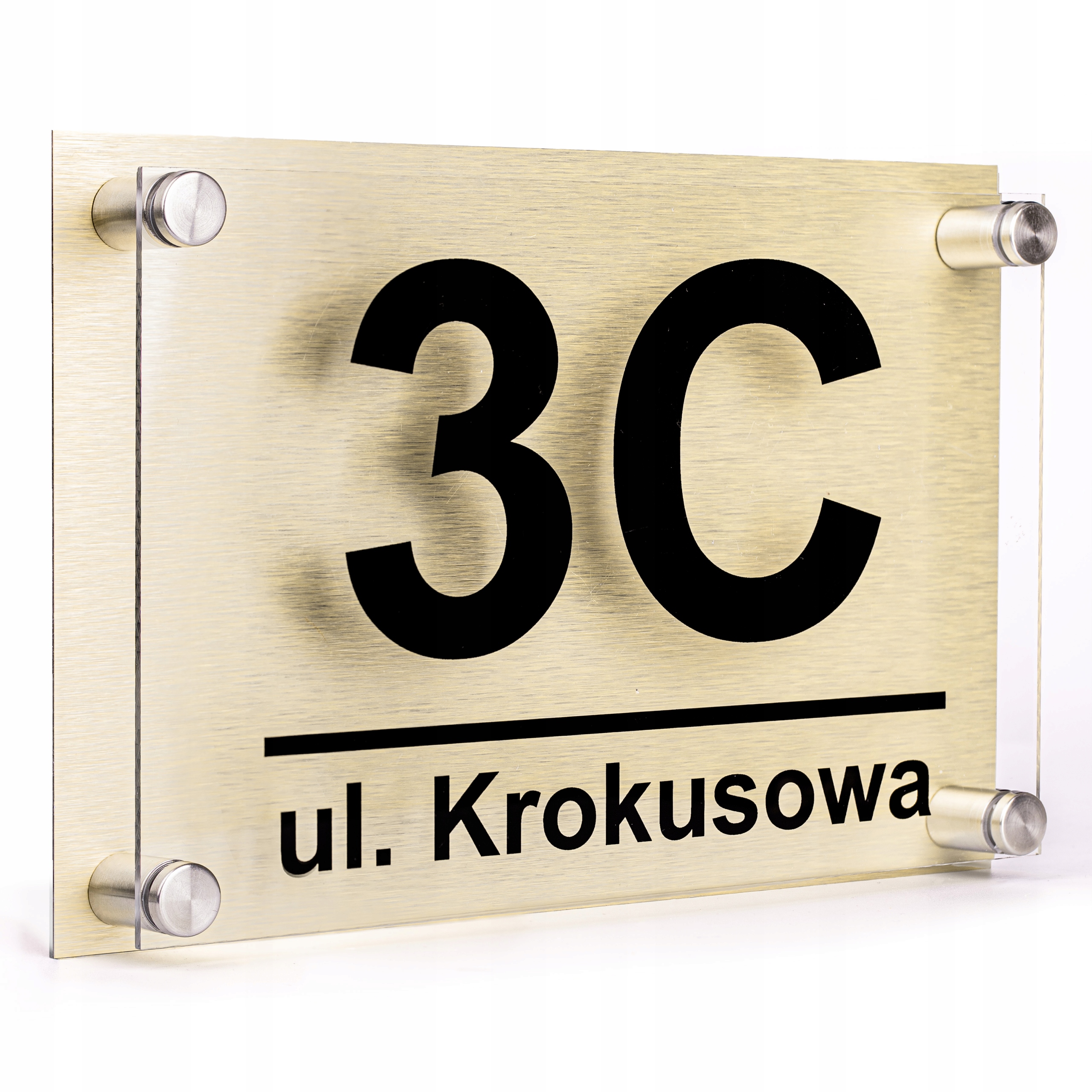 

Tabliczka Adresowa Pleksa Aluminium+dystanse Kołki
