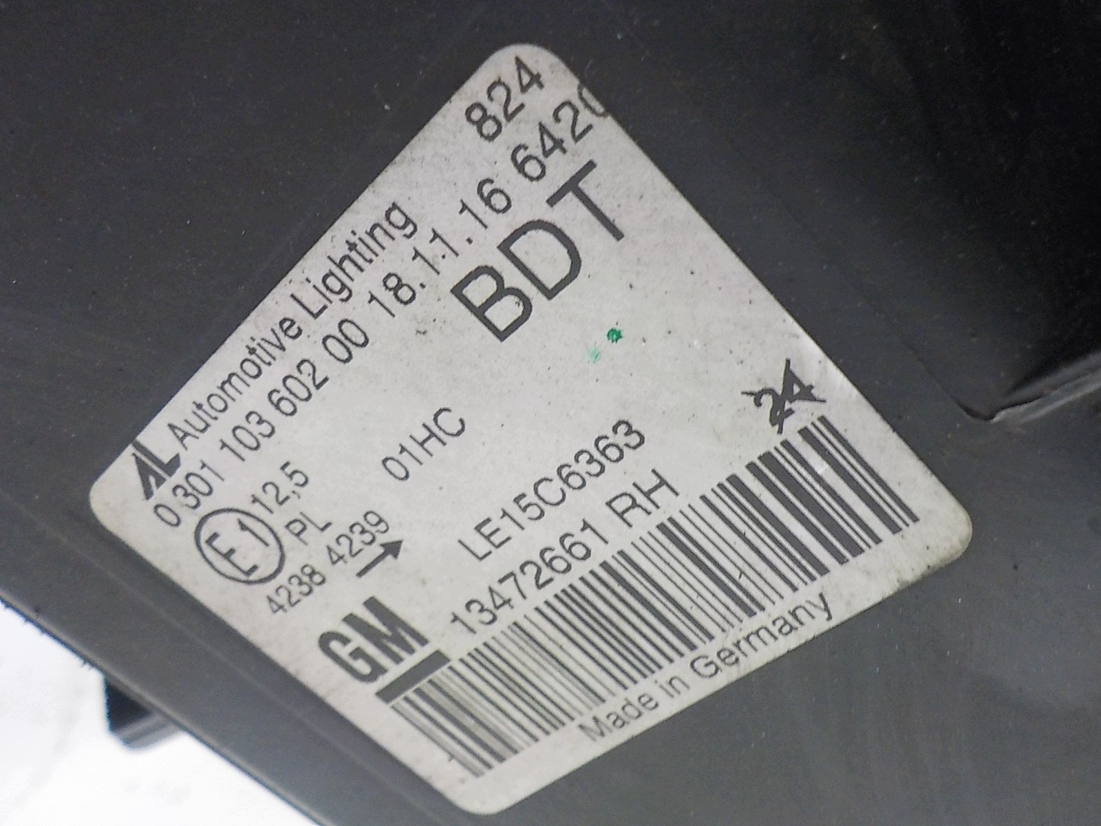 OPEL ZAFIRA C XENON LIFT light right front front UK 13472661