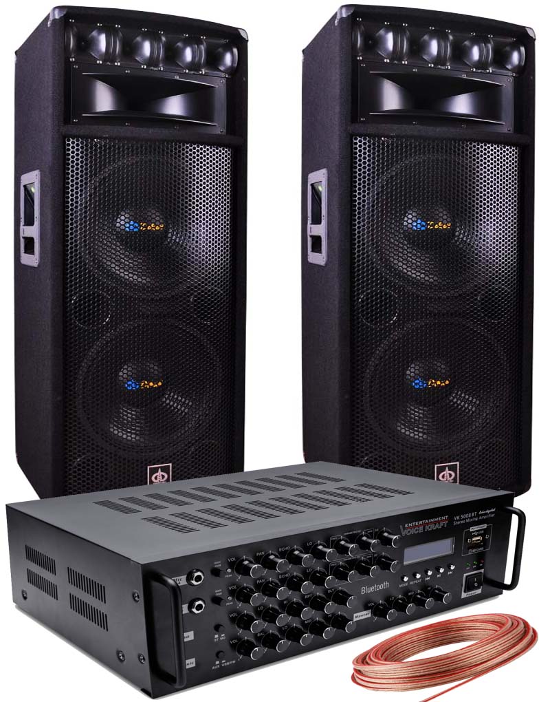 ESTRADOWY ZESTAW NAGŁOŚNIENIA KOLUMNY + KOŃCÓWKA BLUETOOTH USB