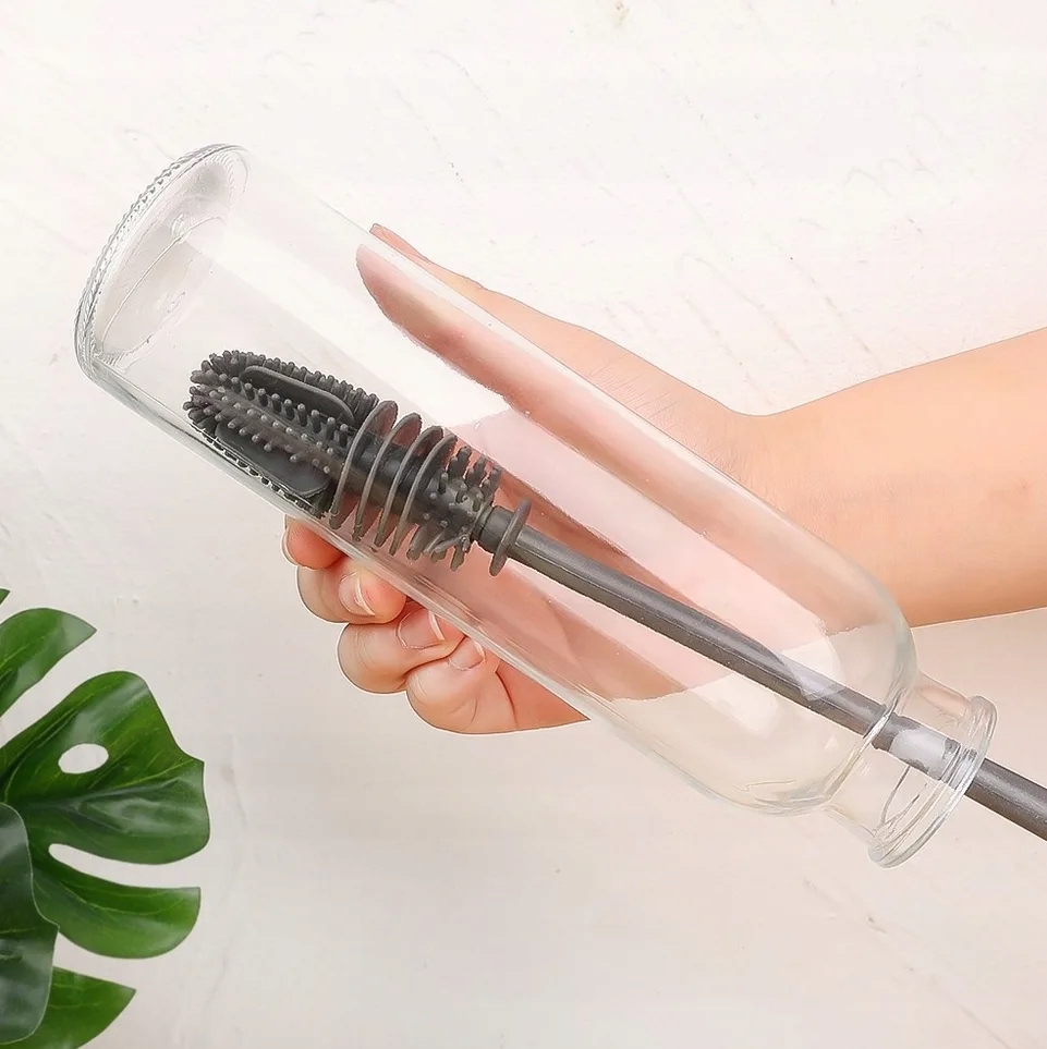 SZCZOTKA SILIKONOWA DO MYCIA SZKLANEK BUTELEK 28CM Marka inna