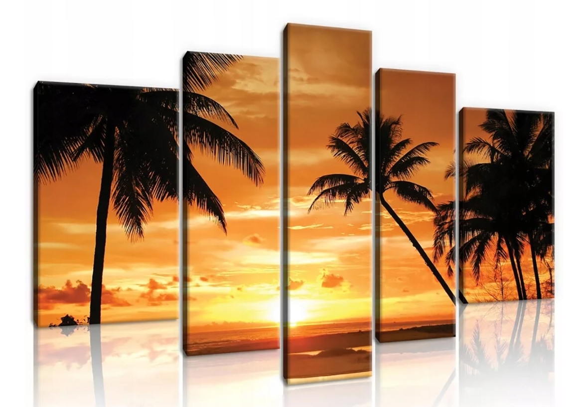 Obraz 170x100 Západ slnka trópy pláž more leto relax moderné