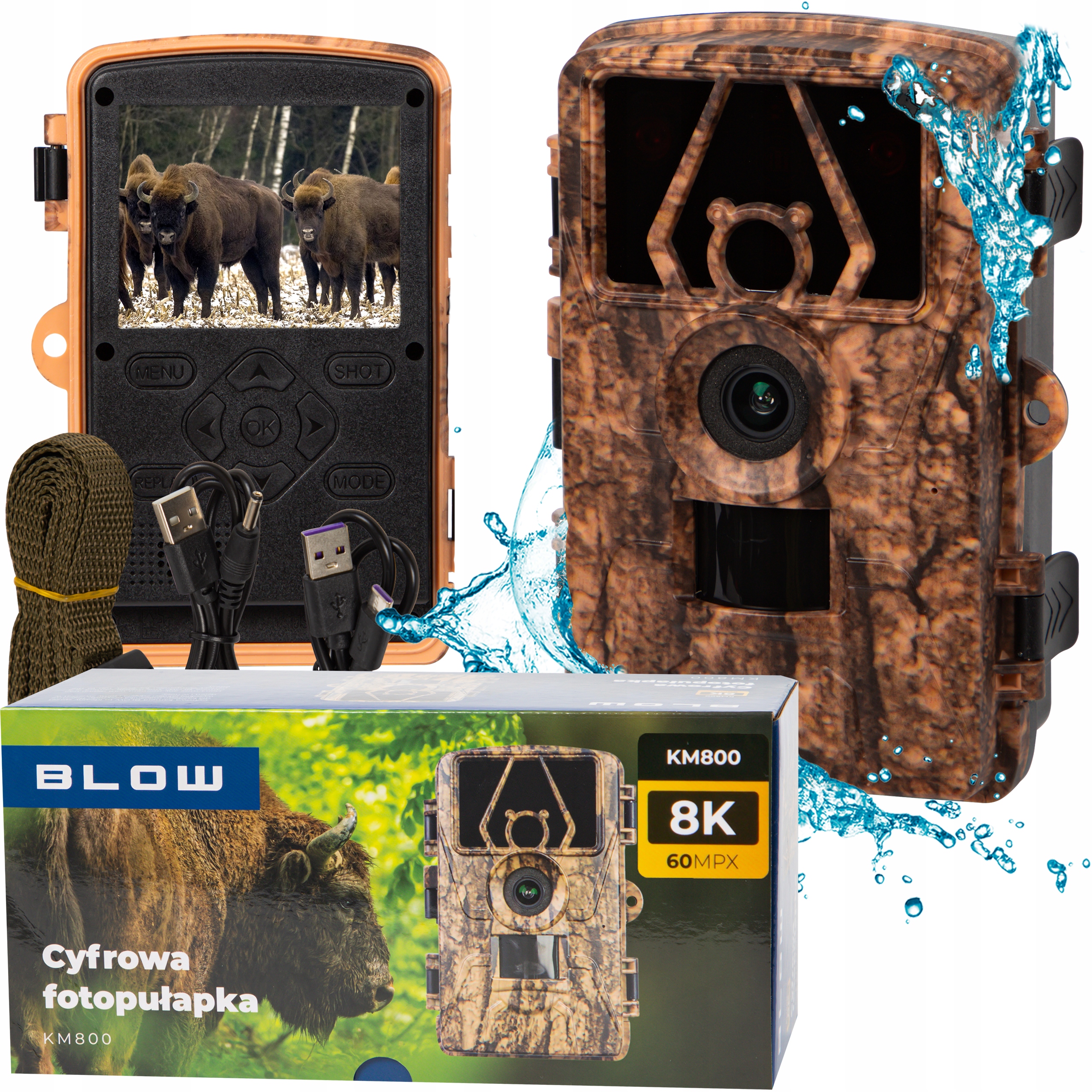 Lesná Fotopasca Pre Lovcov Vodotesná IP66 Ir Diódy 850NM 8K 60MP