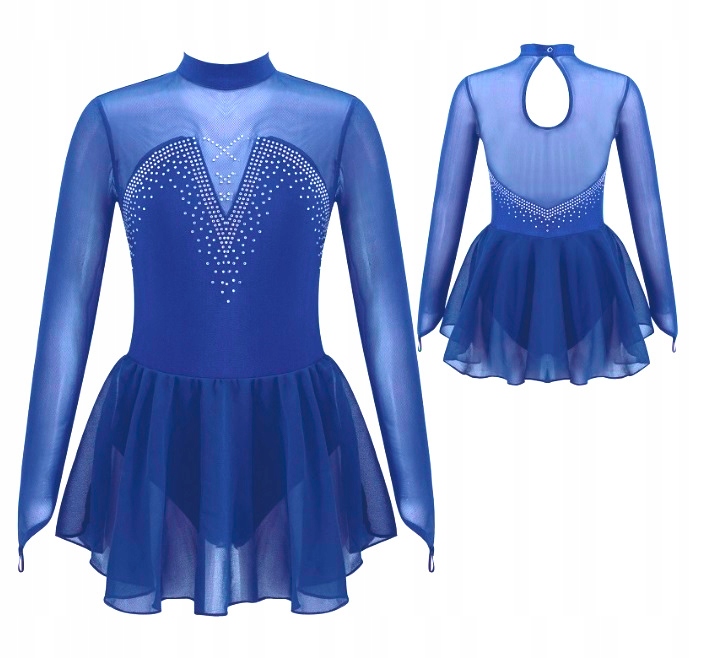 Šaty Body Balet Bruslení Gymnastika Modrá Chrpa S