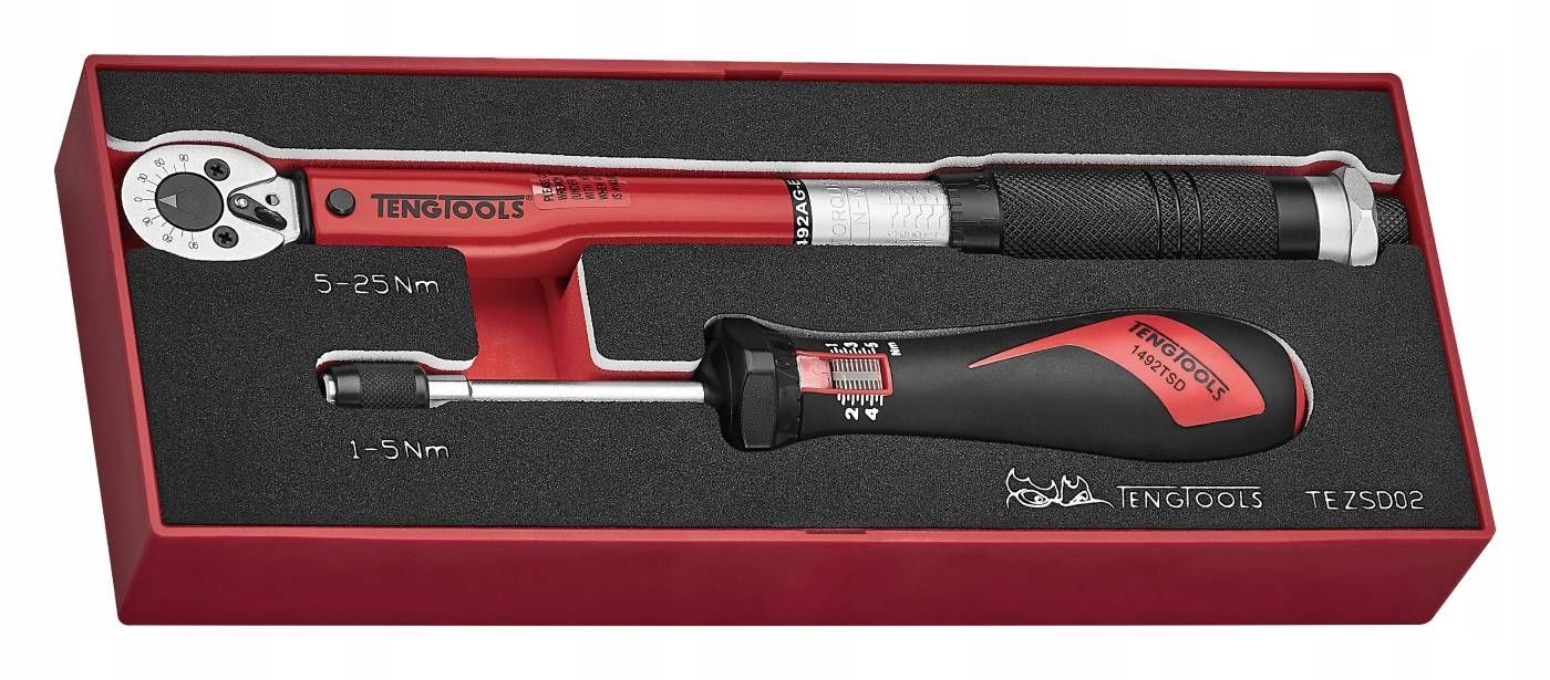 Kľúč a momentový skrutkovač 1/4" v rozsahu 1-25 Nm Teng Tools TEZSD02