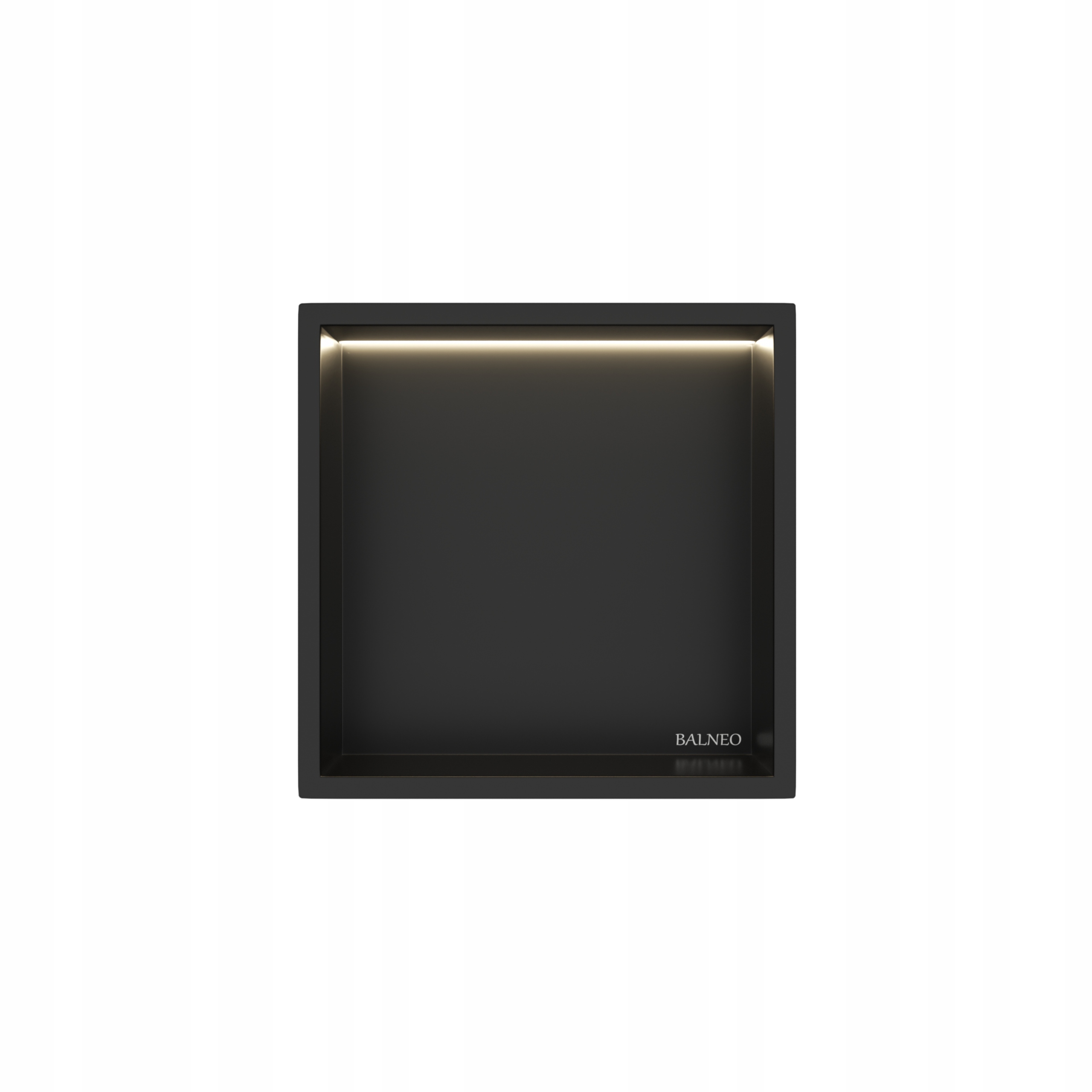 Interiérová Police S Led Osvětlením Černá Nástěnná Podsvícení 30x30x10 cm