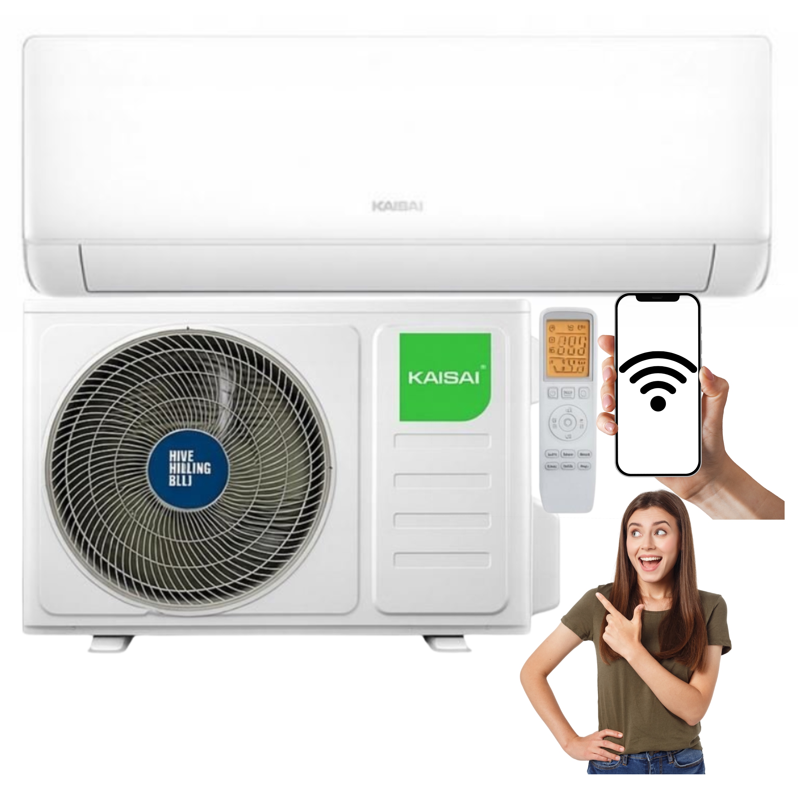 Nástěnný klimatizátor Kaisai Evo 3,4 kW 40 m2 WiFi do domu s funkcí topení