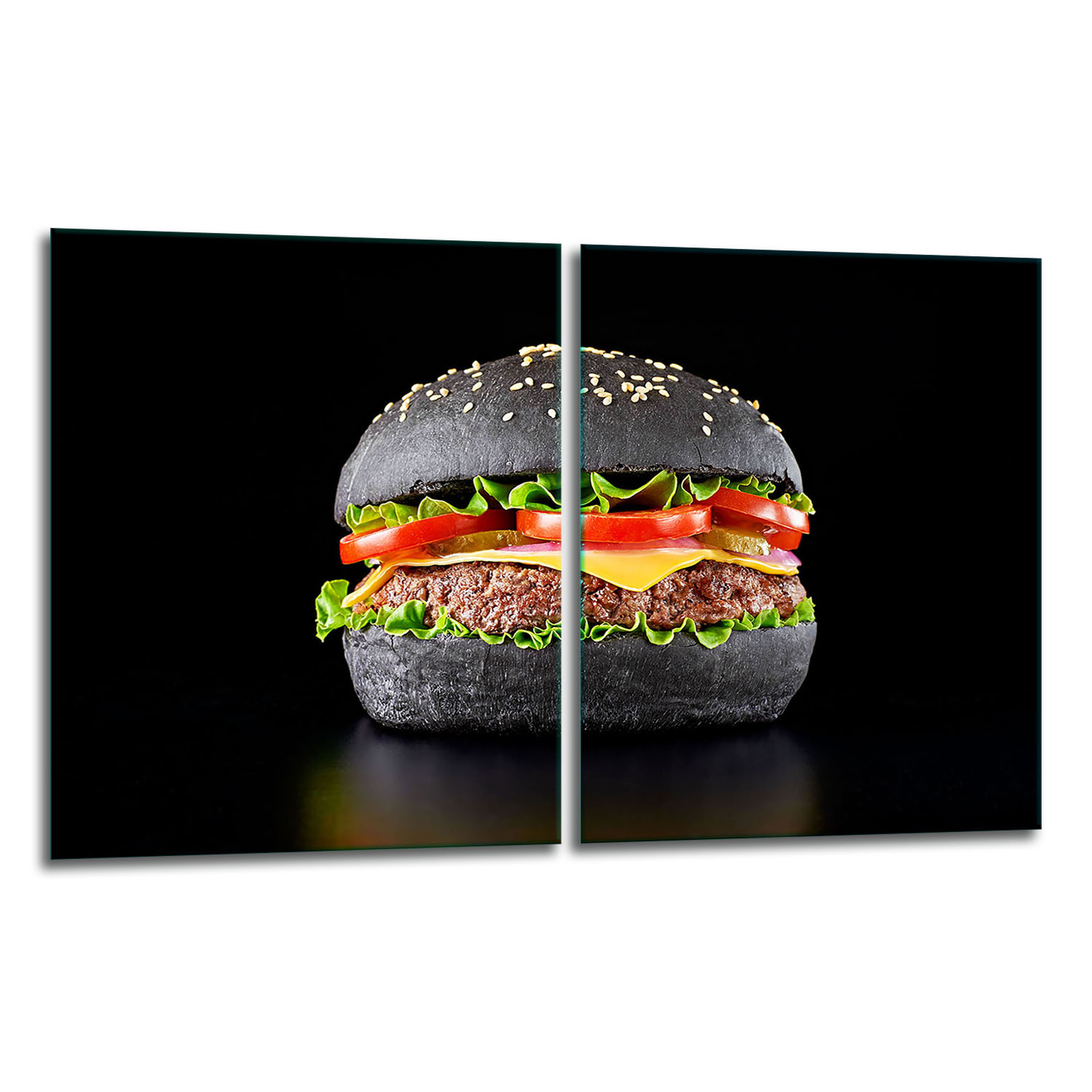 7v1 2x Skleněná Ochranná Deska Na Sporák 40x52 Hamburger
