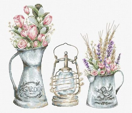 Křížková výšivka počítaná sada (kanva, mulina)