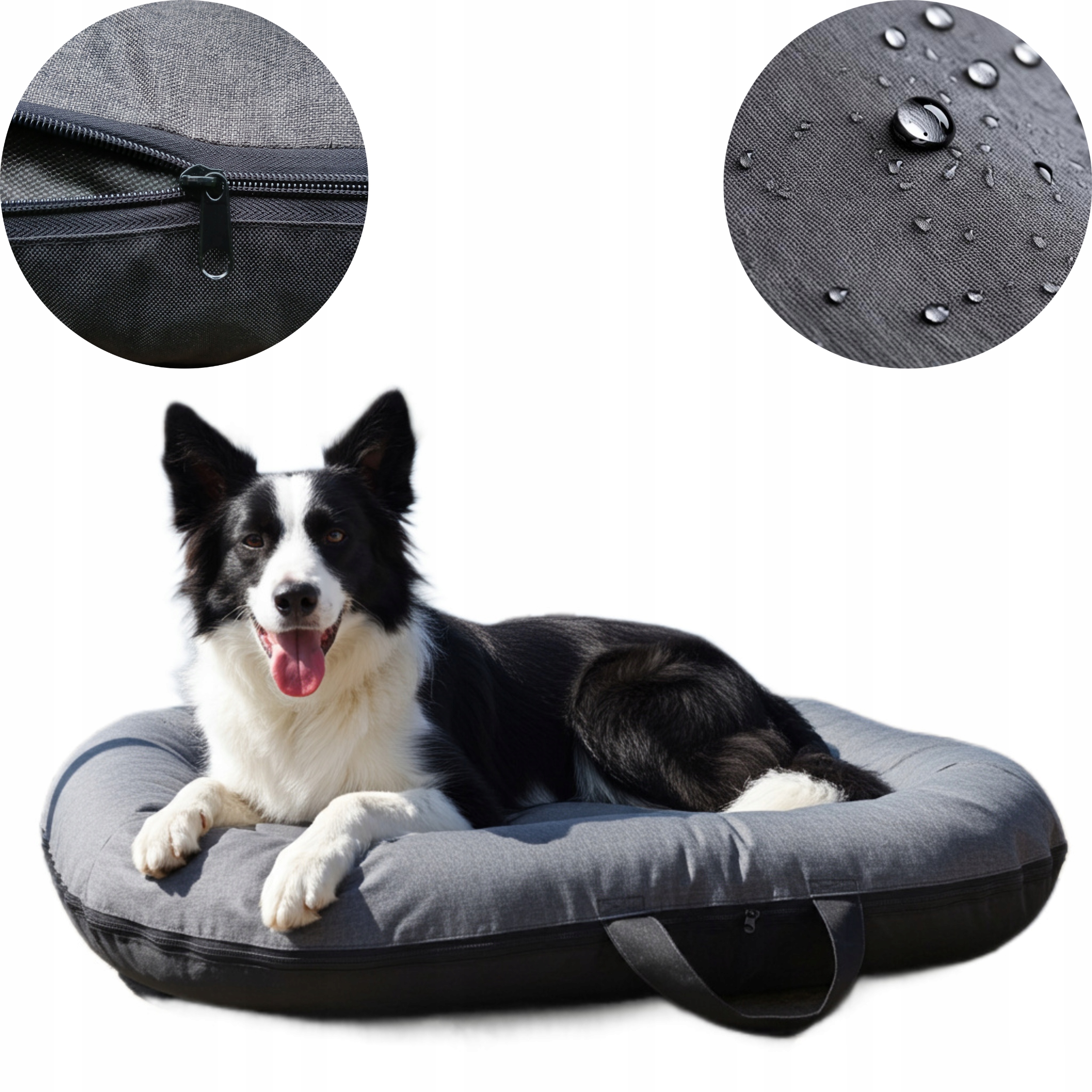 Levně Pelíšek pro středního psa, potah , kotec vodotěsný, šedý, L100/70