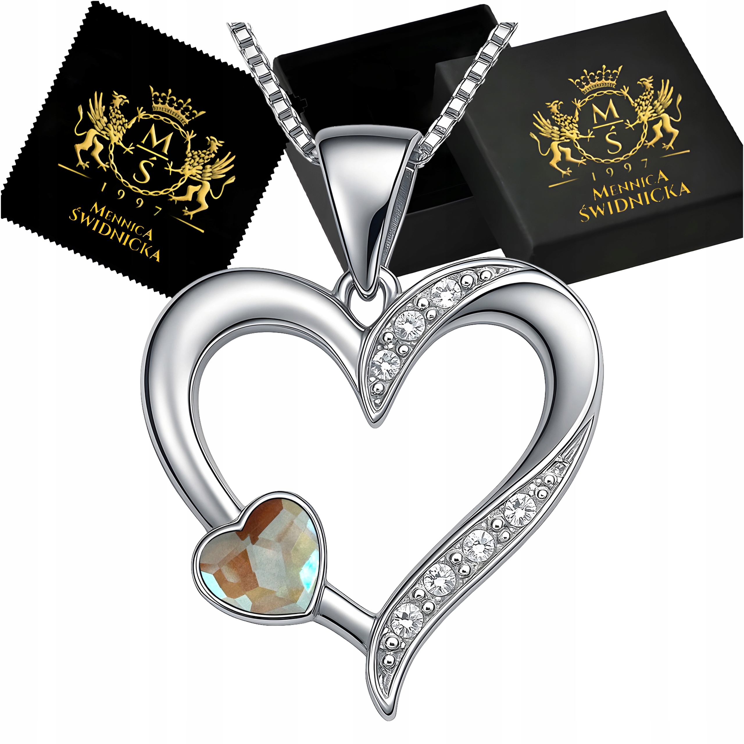 Stříbrný náhrdelník Stříbro 925 Srdce s přívěskem Srdce pro manželku jako Dárek