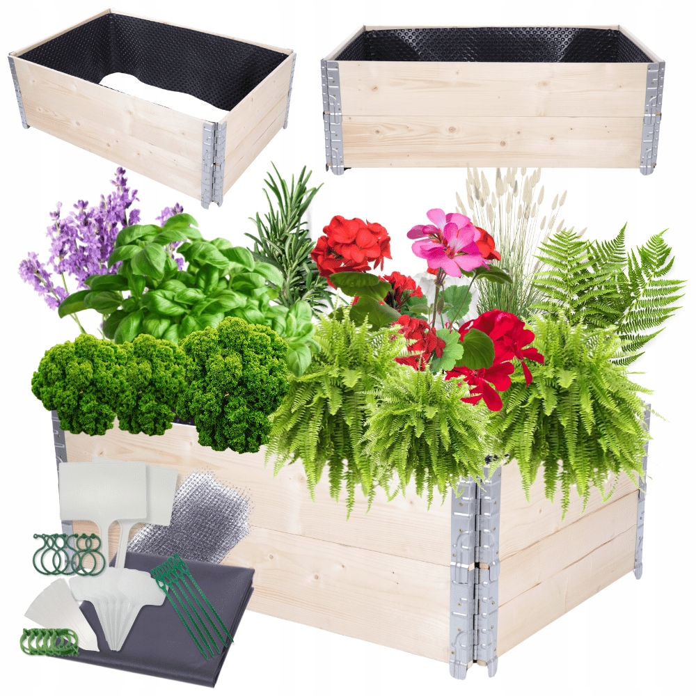 Vyvýšený kaskádový záhon nastaviteľný zeleninový záhon 40x120x80 Fólia Kubelky