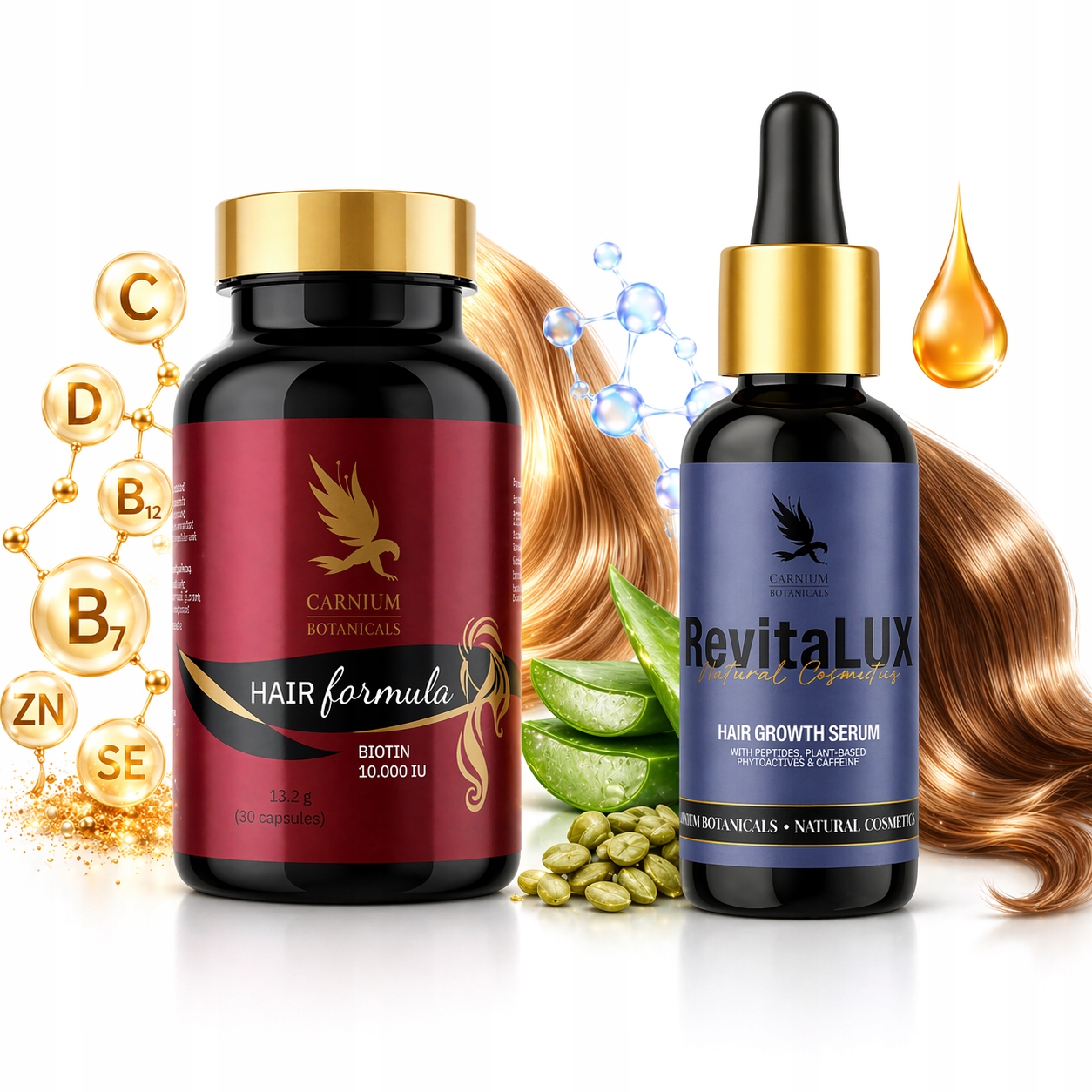 Regenerace, objem, růst vlasů, husté vlasy RevitaLUX Hair Formula