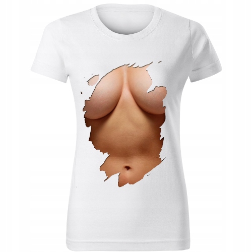 

Sexy Koszulka Bawełniana T-Shirt Piersi 3D