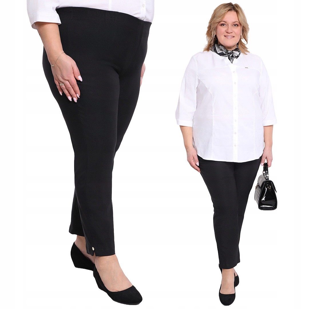 Černé kalhoty s vysokým pasem 56