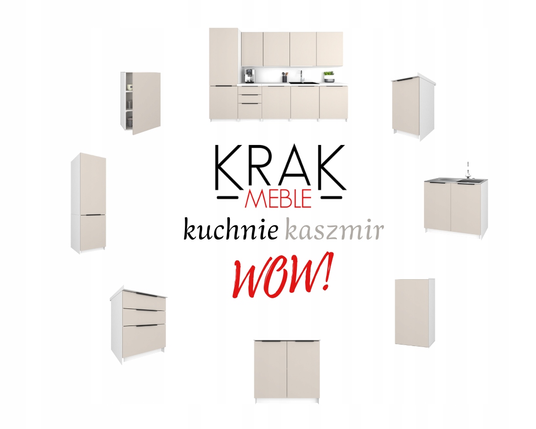 Szafka Kuchenna Stojąca Dolna KIRA Biała Kaszmir 60cm z blatem Cichy Domyk Liczba szuflad Brak